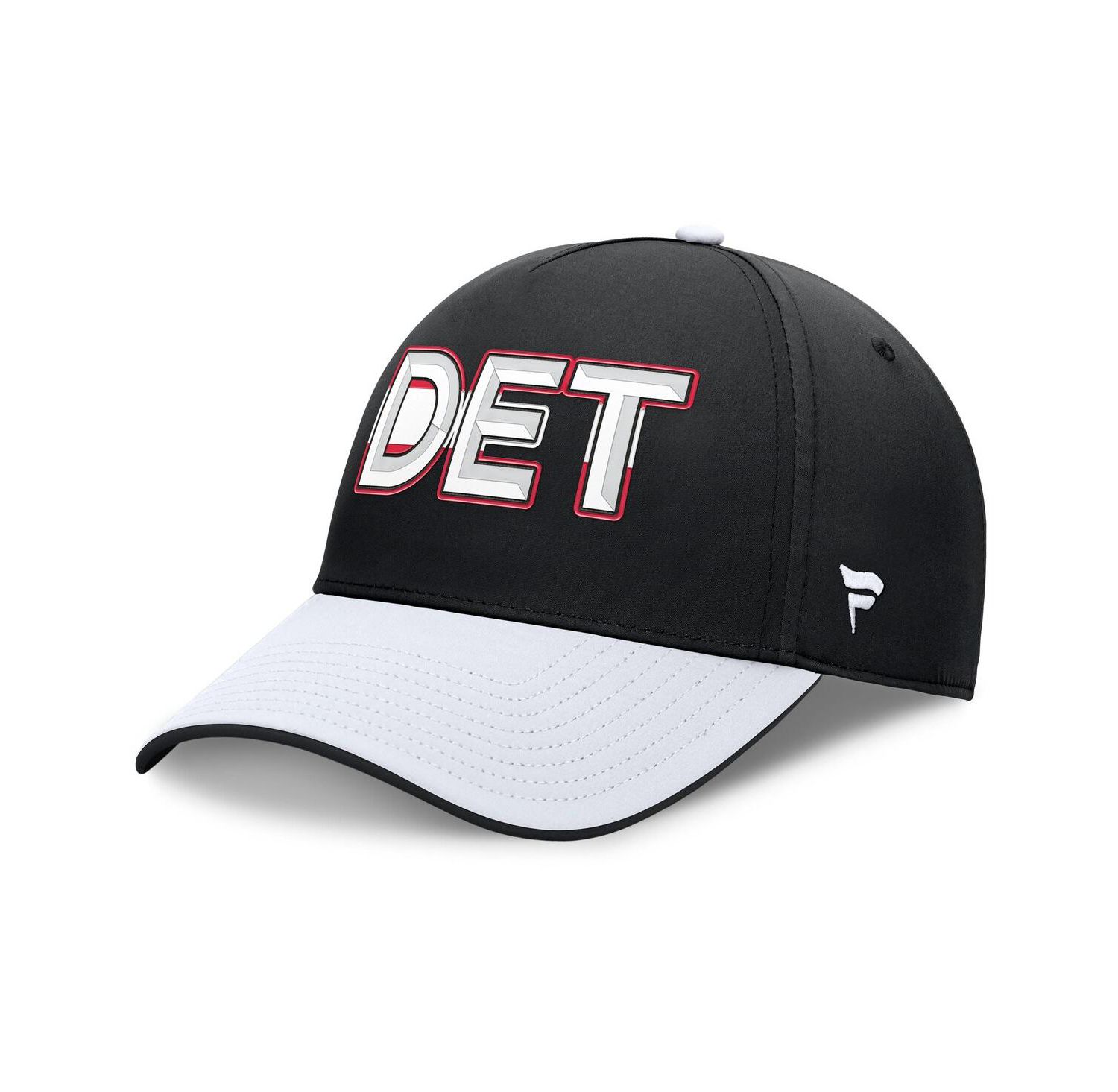 Men's Black/White Detroit Red Wings Authentic Pro Rink Team Code Flex Hat