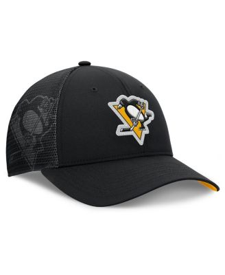 Men's Black Pittsburgh Penguins Authentic Pro Home Ice Trucker Adjustable Hat