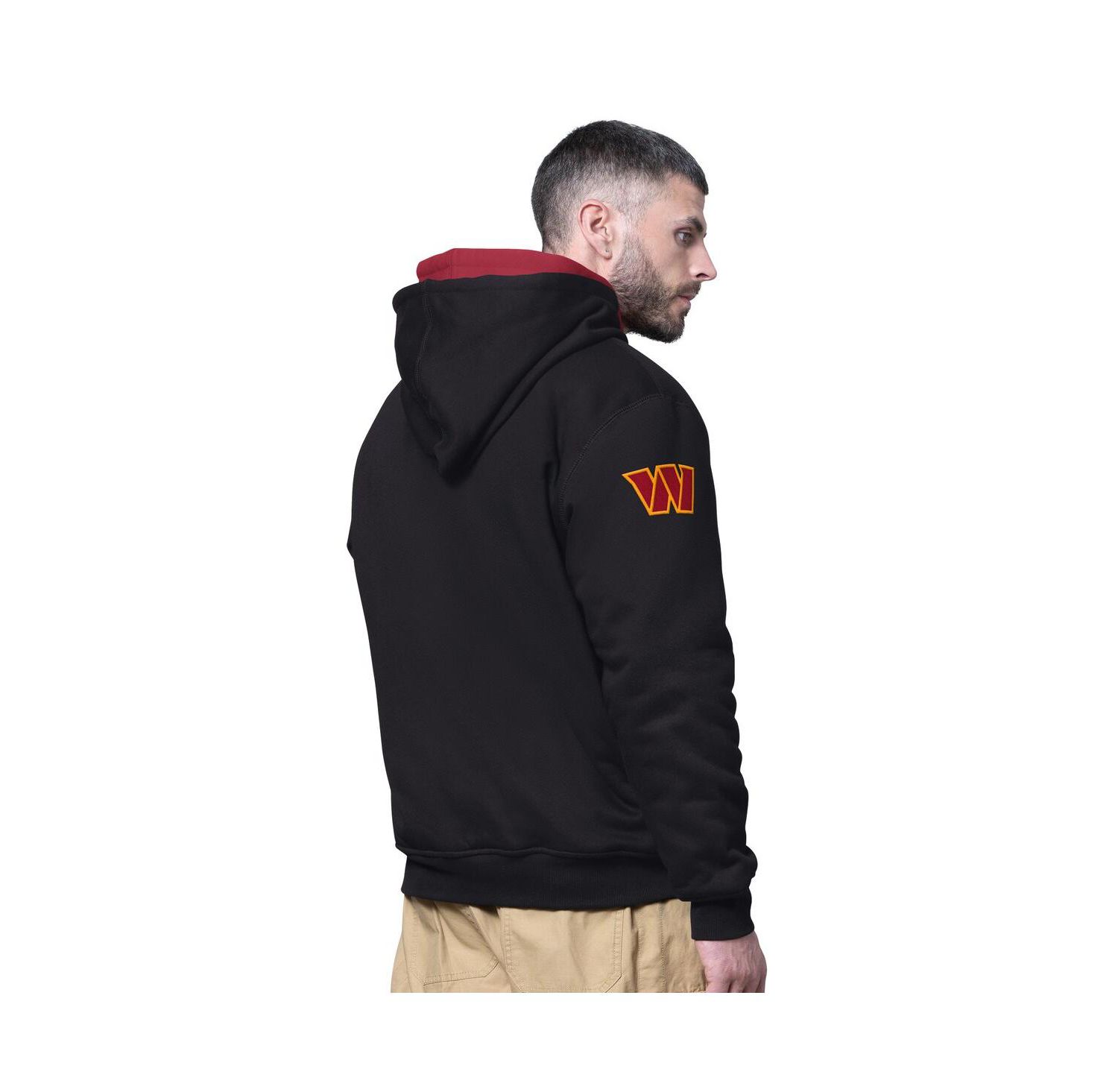 Men's Black Washington Commanders Big Shot Full-Zip Double Hoodie