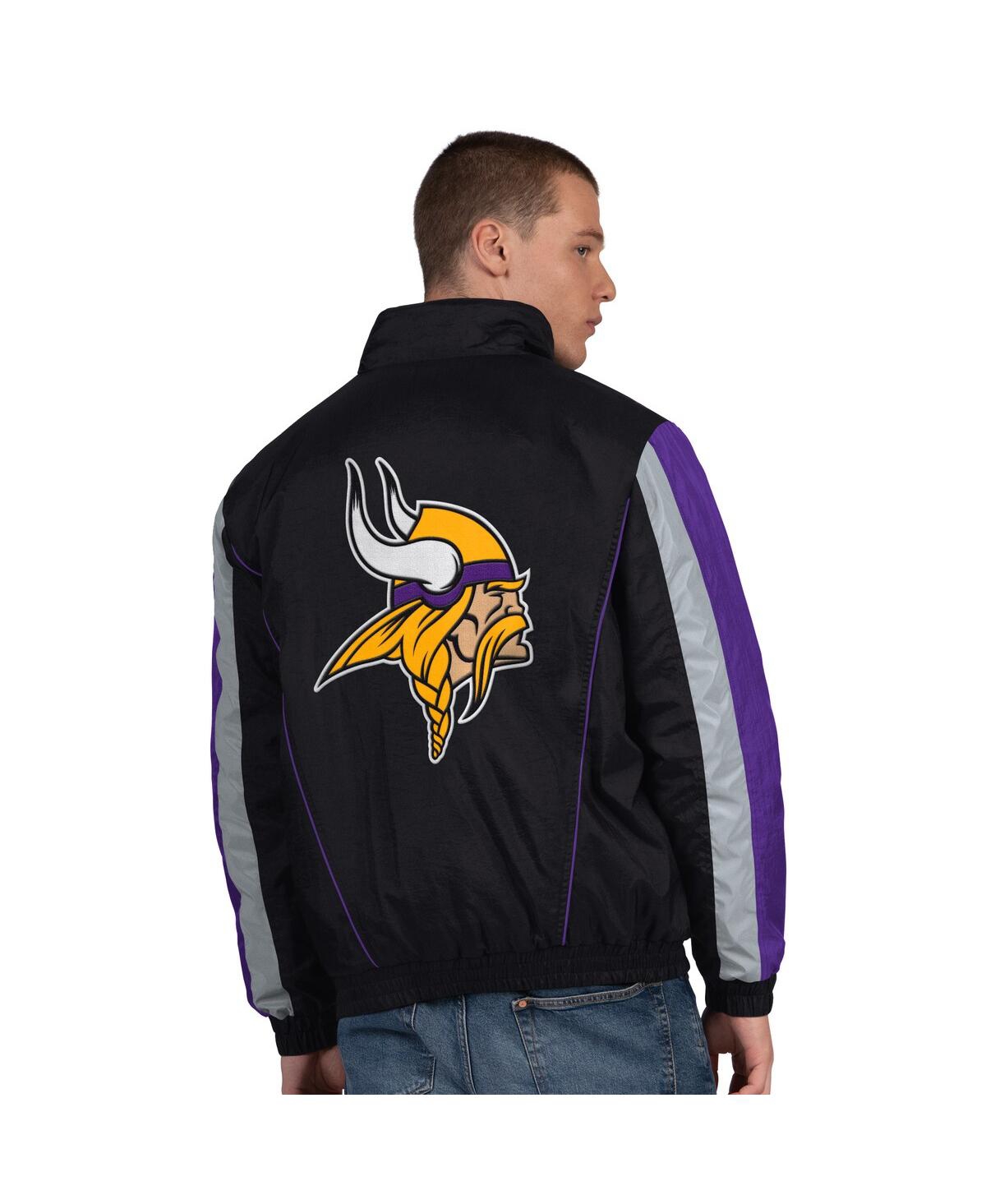 Starter Black Minnesota Vikings Thursday Night Gridiron Half-zip Jacket In Multi