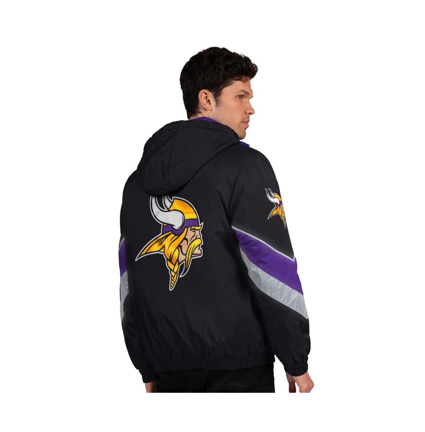 Мужская куртка Starter Black/Purple Minnesota Vikings Thursday Night Gridiron Full-Zip — фото 2