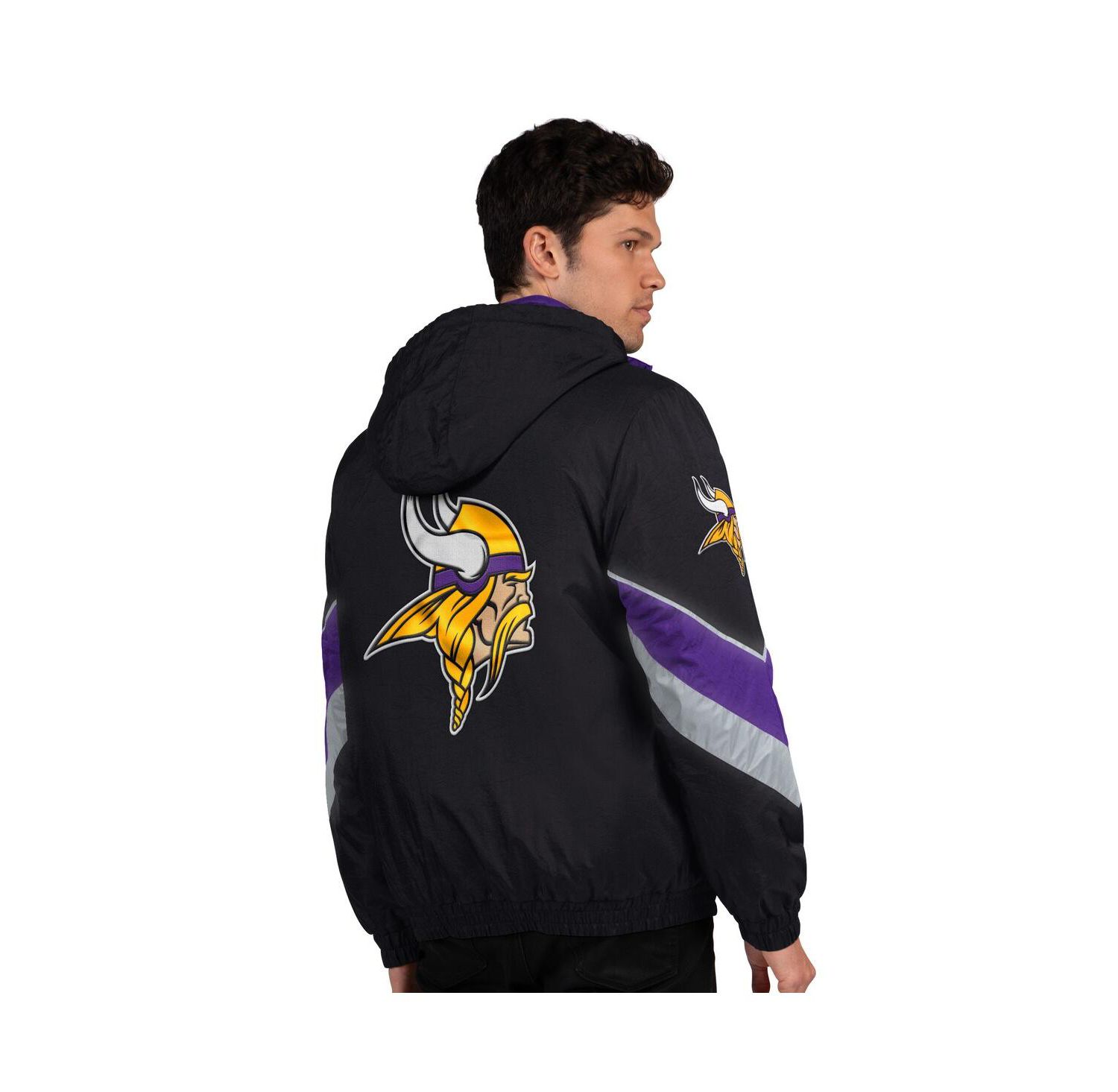 Men's Black/Purple Minnesota Vikings Thursday Night Gridiron Full-Zip Jacket