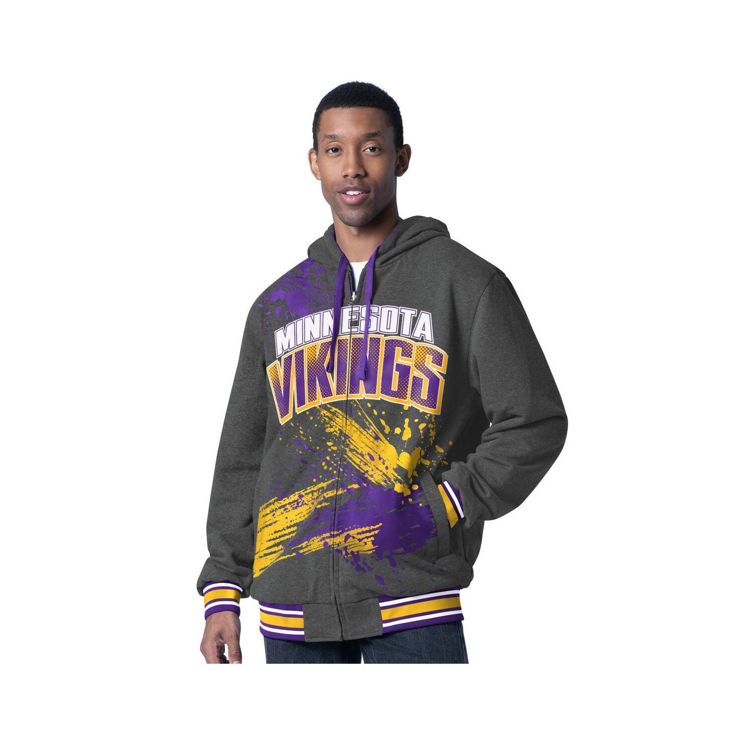 Men's Purple/Charcoal Minnesota Vikings Dual Threat Reversable Full-Zip Jacket