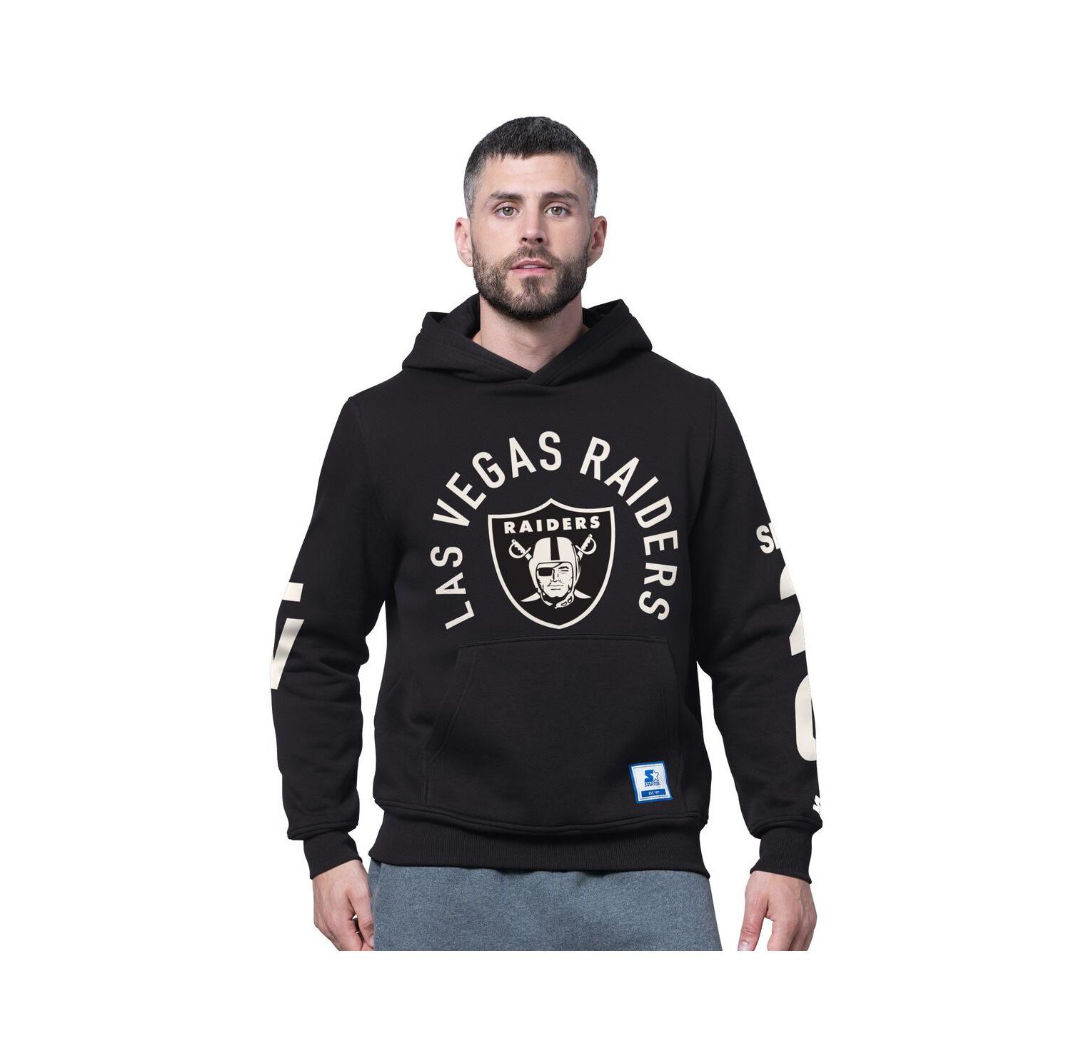 Men's Black Las Vegas Raiders Handoff Fleece Hoodie Sweatshirt