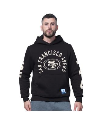 Starter - Men's Black San Francisco 49ers Handoff Fleece Hoodie Sweatshirt