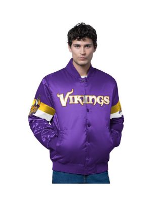 Starter - Men's Purple Minnesota Vikings Triple Option Satin Varsity Full-Snap Jacket