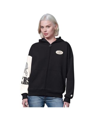 Starter - Women's Black San Francisco 49ers 4th Down Full-Zip Hoodie