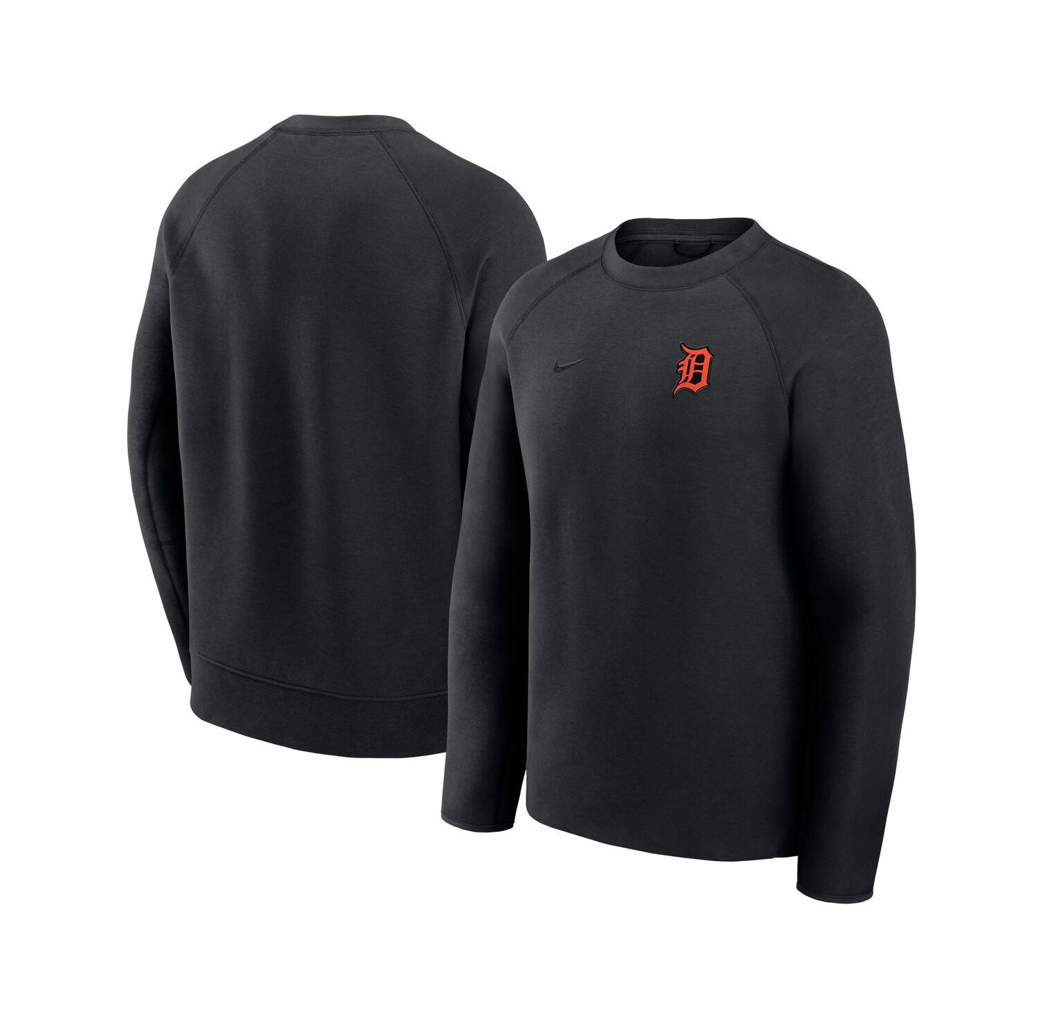 Men's Black Detroit Tigers Tech Fleece Raglan Sweatshirt