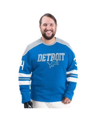 G-III Sports by Carl Banks - Men's Blue Detroit Lions Adaptive Lord Stanley Crewneck Sweatshirt
