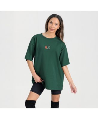 Women's Green Miami Hurricanes Oversized Back at Ya T-Shirt