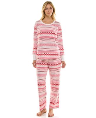 Women's 2-Piece Printed Long-Sleeve Top and Straight Leg Pants