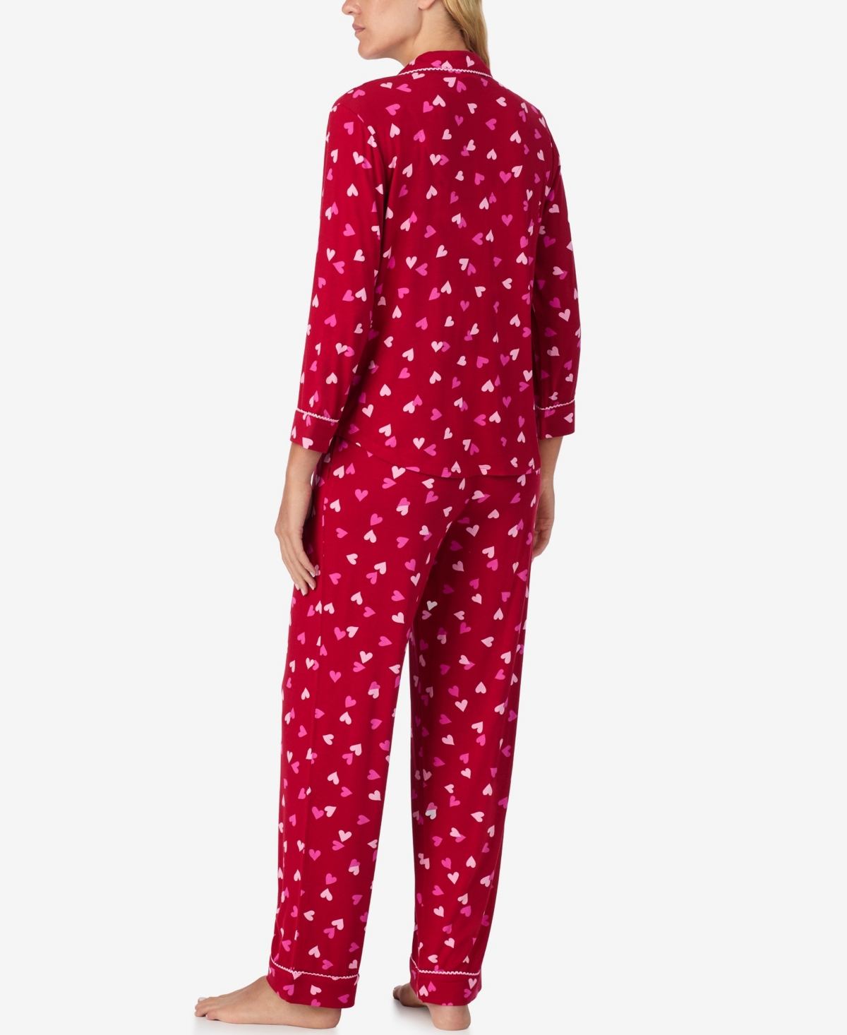 Kate Spade Women's 2-piece Sleepwear 3/4-sleeve Top And Pajama Pants Set In Red