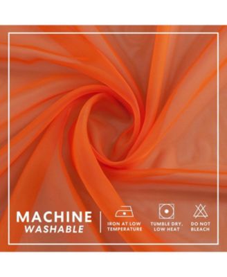 Montauk Accents 2 Piece Grommet Top Summery Sheer Voile Window Curtain Panels For Extra Long & Taller Windows - 90 in. Long - Tan/Antique