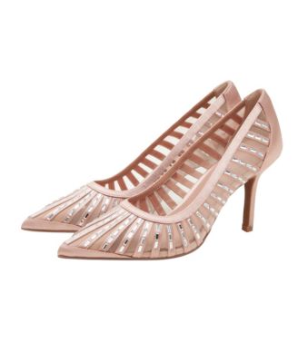 PAOLA | Mesh Beaded Satin Stiletto Pump