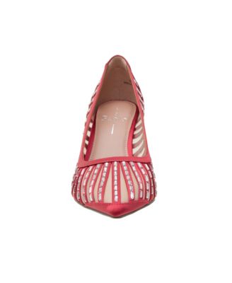 PAOLA | Mesh Beaded Satin Stiletto Pump