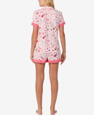 Women's 2-Piece Sleepwear Short-Sleeve Shirt and Pajama Shorts Set