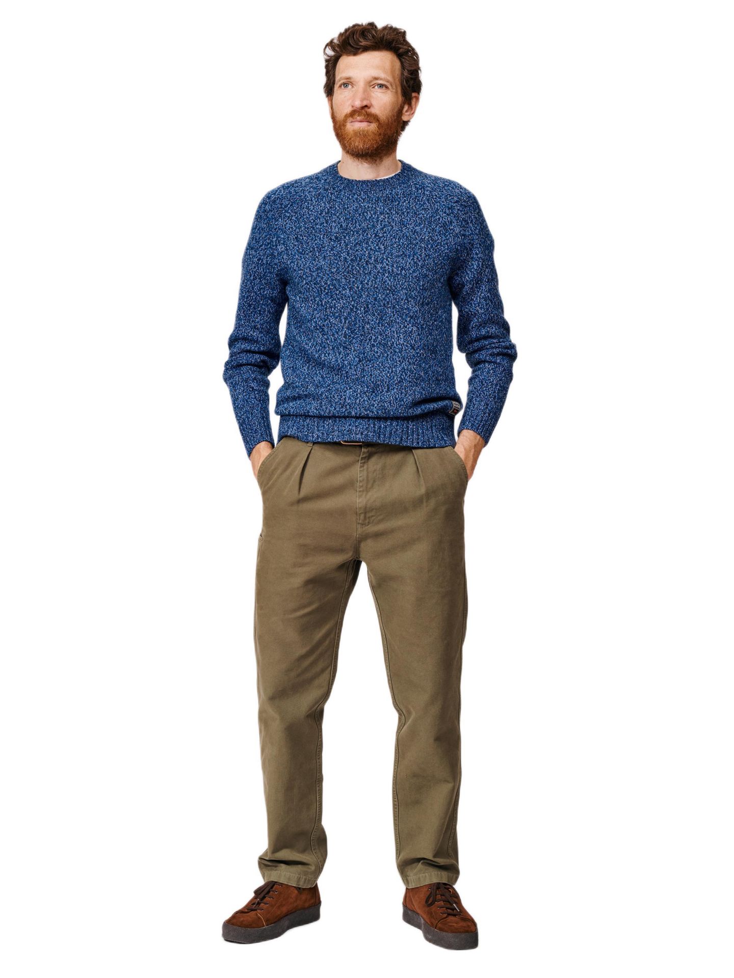 Мужской свитер Aubin Riply Twist Crew Neck, цвет: Синий — фото 3