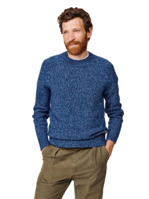 Мужской свитер Aubin Riply Twist Crew Neck, цвет: Синий