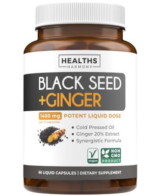 Black Seed Oil + Ginger Liquid Capsules, 60 ct