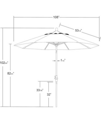 9-Foot Wood-Grained Steel Market Patio Umbrella with Push Lift in Taupe Polyester