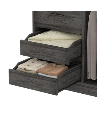 36-Inch Freestanding Walk-In Closet Organizer System with 3 Drawers, 2 Hanging Rods and Shelves