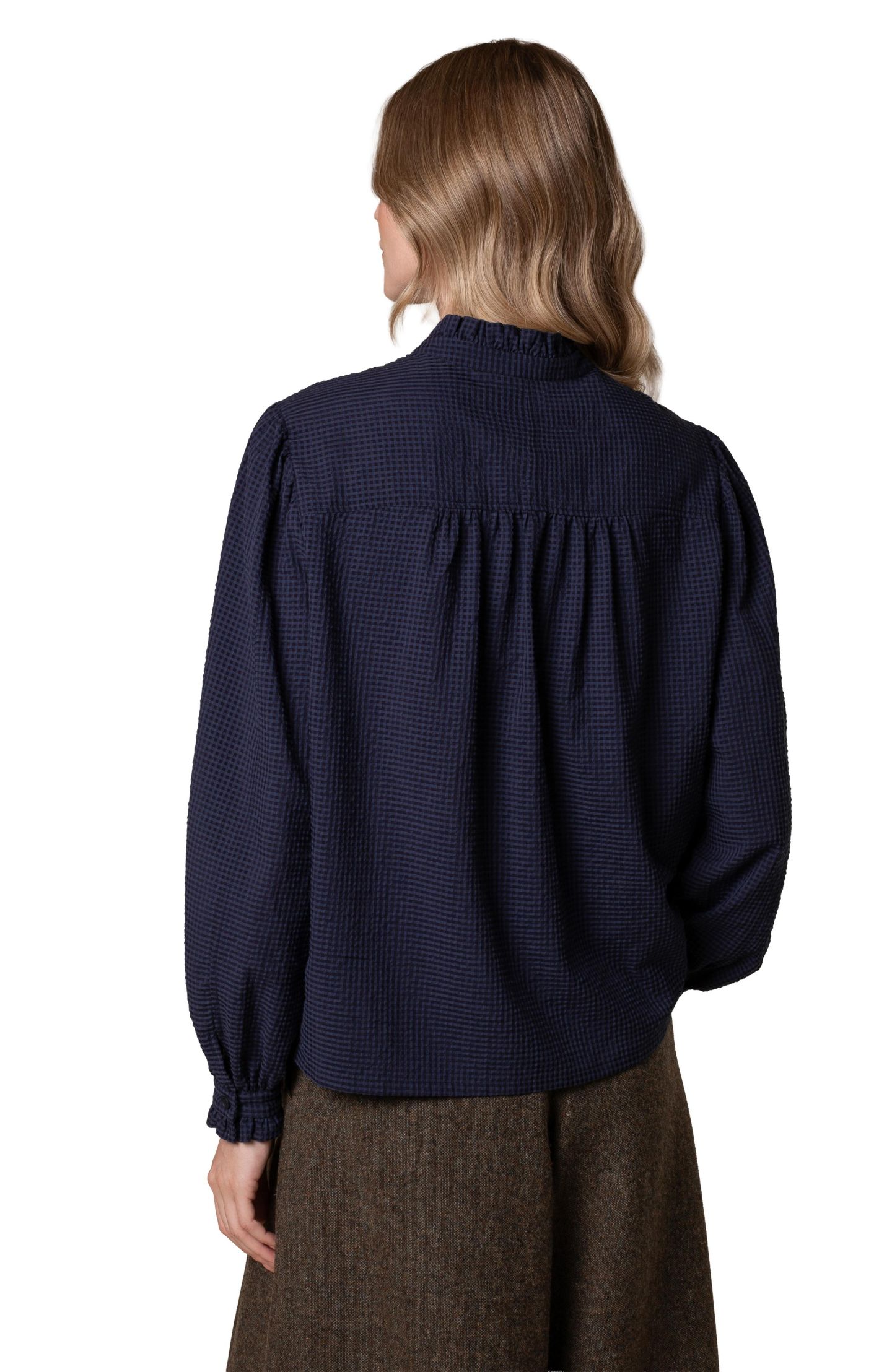 Женская блузка Celtic & Co. Textured Frill Collar, цвет: Тёмный тёмно-синий — фото 2