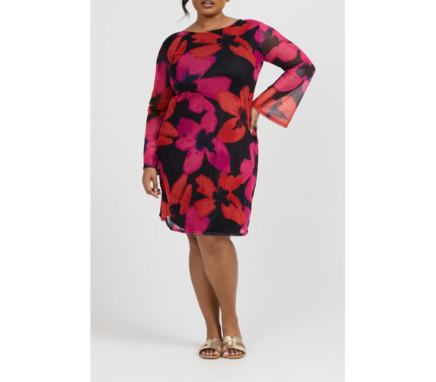 Women's Bold Floral Print Mini Dress