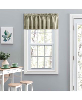 Ellis Lisa Solid Color Poly Cotton Duck Fabric 1.5" Rod Pocket for Simple Window Tailored Valance 58"x15" Mist