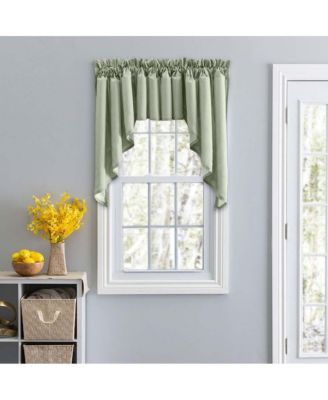 Ellis Stacey 3" Rod Pocket High Quality Fabric Solid Color Window Lined Swag Set 126"x36" Sage
