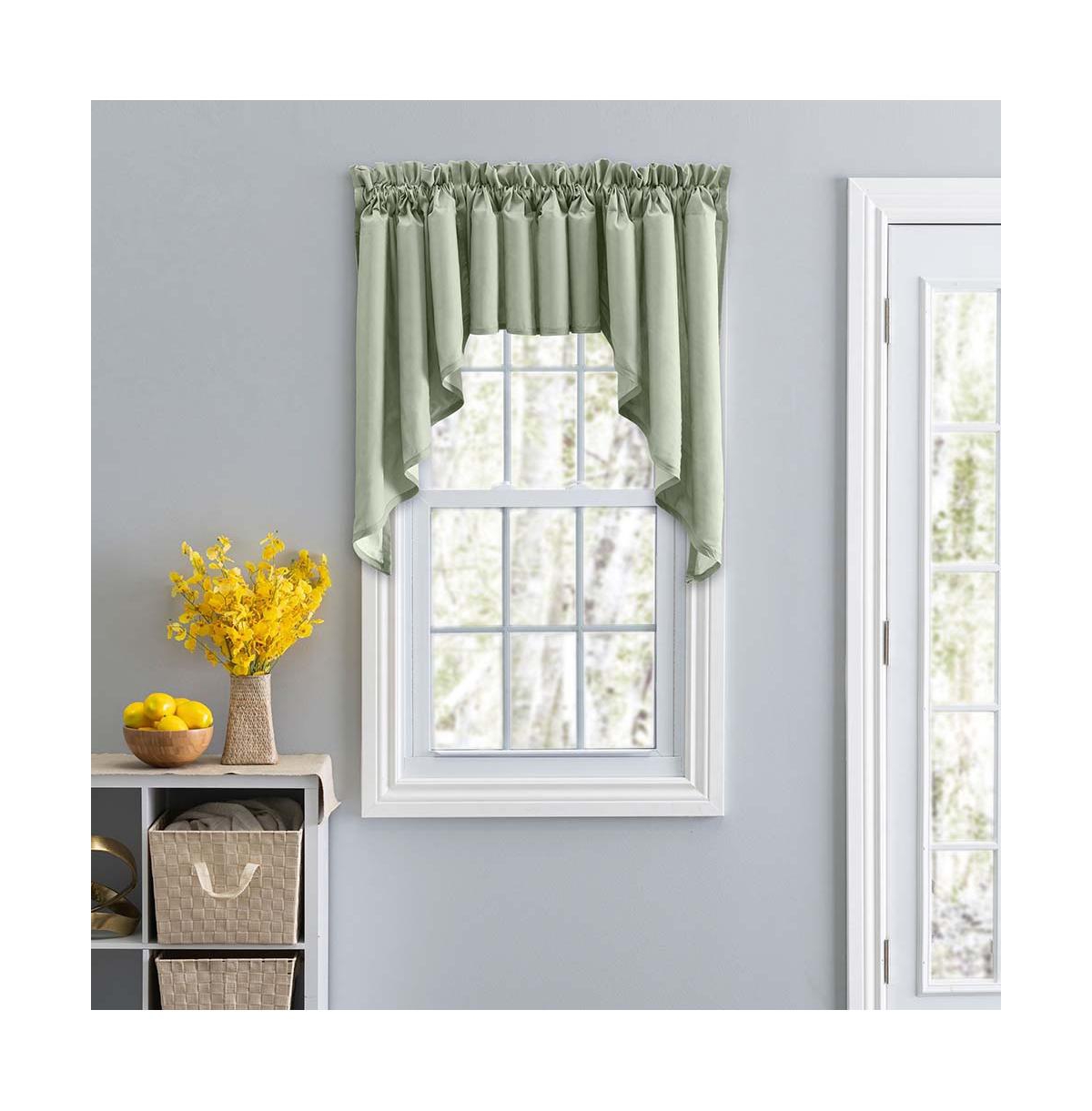 Ellis Stacey 3" Rod Pocket High Quality Fabric Solid Color Window Lined Swag Set 126"x63" Sage