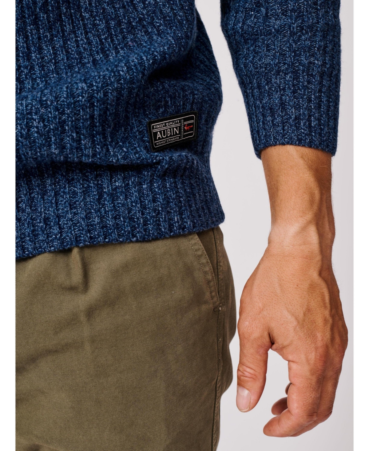 Aubin Men's Ray Fisherman Rib Crew Neck Sweater