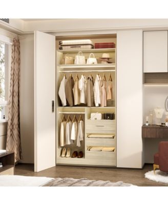 3FT Heavy Duty Closet System 3 Drawers, 2 Hanging Rods and Shelves 36'' Free Standing Closet Organizer