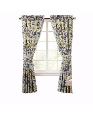 Regency 3" Rod Pocket Curtain Panel Pair with Tiebacks 96" x 96" Blue