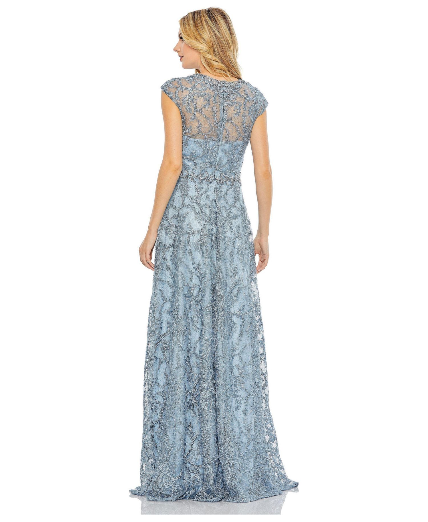 Women's Tiered Floral Print Cut-Out Chiffon Gown