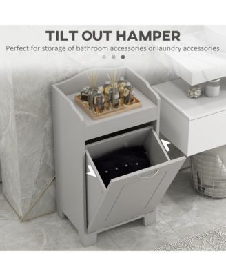 Tilt-out Laundry Storage Cabinet with Hamper Compartment