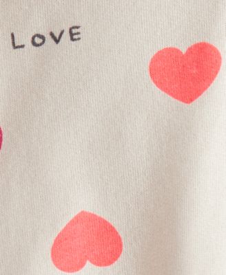 Baby Girls' Heart Print Jacket, Bodysuit and Pants, 3-Piece Set