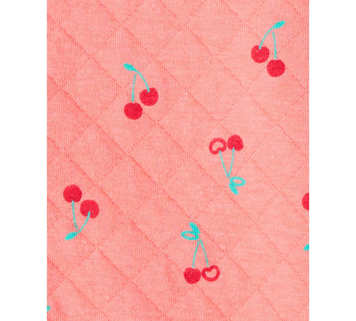 Carter's Baby Girls 3-Piece Cherry Quilted Cardigan, Bodysuit and Pants Set