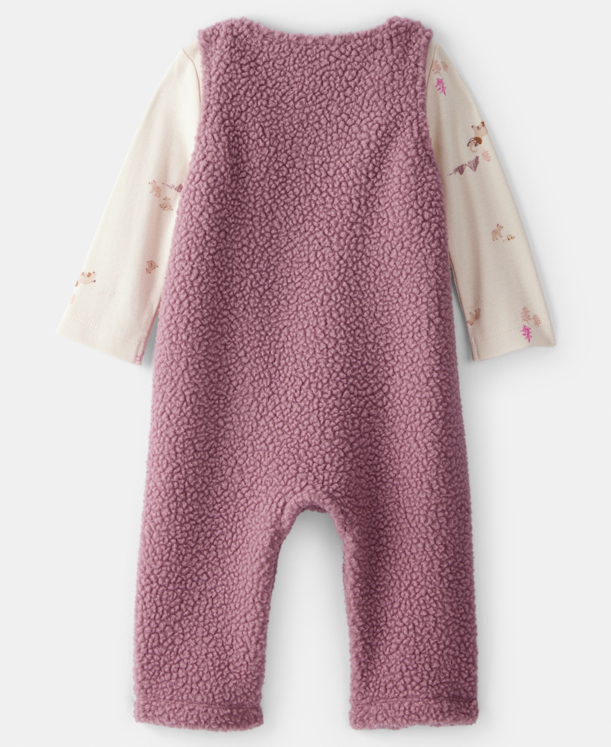 Carter's Baby Girls 2-piece Long-sleeve T-shirt And Overall Set In Purple