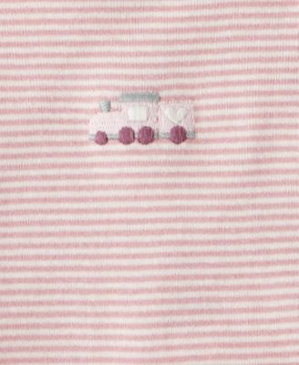 Baby Girls' Train Print Bodysuit, Long-Sleeve Bodysuit and Pants, 3-Piece Set