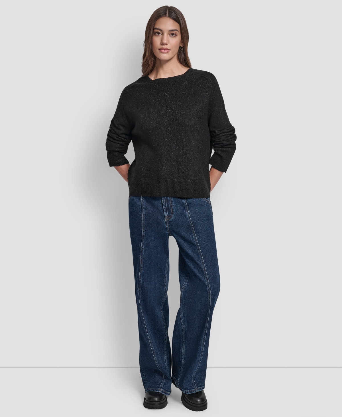 Dkny Jeans Women's Crewneck Long-Sleeve Sweater