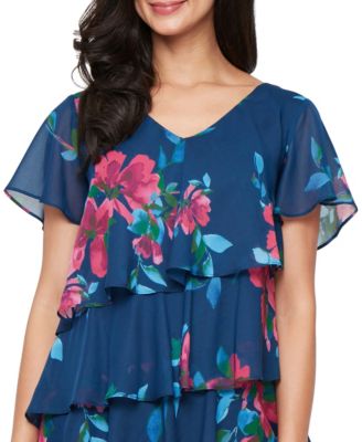 Women's Printed V-Neck Short Dress