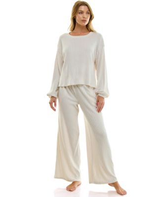 Women's 2-Piece Long-Sleeve Sweatshirt and Wide-Leg Pants Set