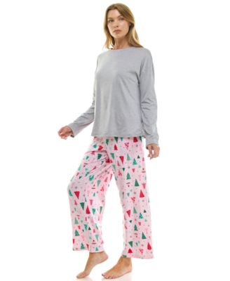 Women's Printed Cozy Luxe Knit Open Leg Pants