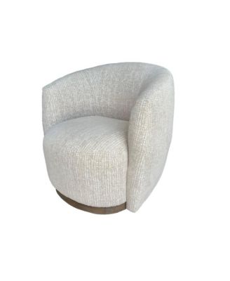 1 Pc   (Sand Dollar)  360° Swivel, Shelter Arms, Integrated Seat Cushion, Tawny Wood Base  Tatum Accent Chair