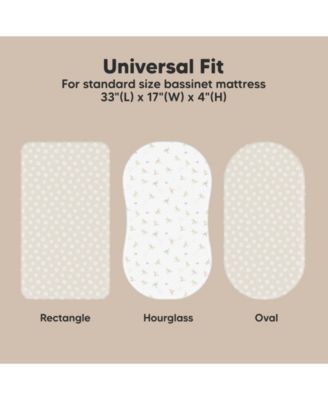 Bassinet Sheet for Baby Girls, Boys, 2-Pack Soothe Bassinet Fitted Sheets, Bedside Bassinet Mattress Sheet