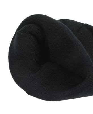 Men's Embroidery Black Acrylic Yarn Standard Cuff Beanie