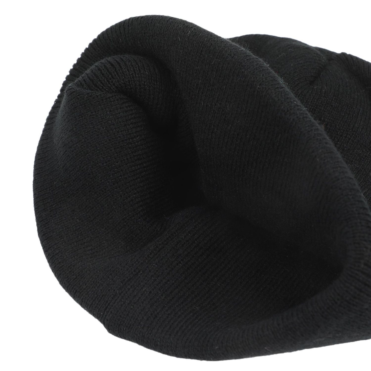 Men's Embroidery Black Acrylic Yarn Standard Cuff Beanie