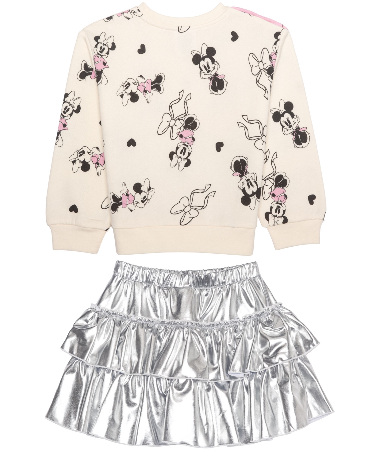 Disney Girls 2T-6X 2-Piece Minnie Mouse Long-Sleeve Top and Skirt Set