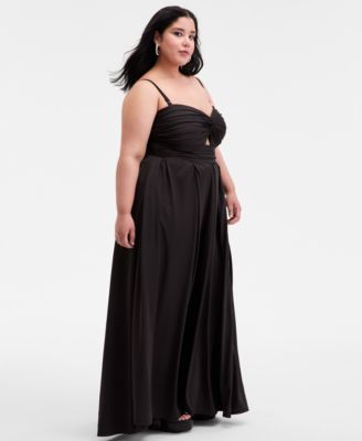 Trendy Plus Size Gathered Sweetheart Gown