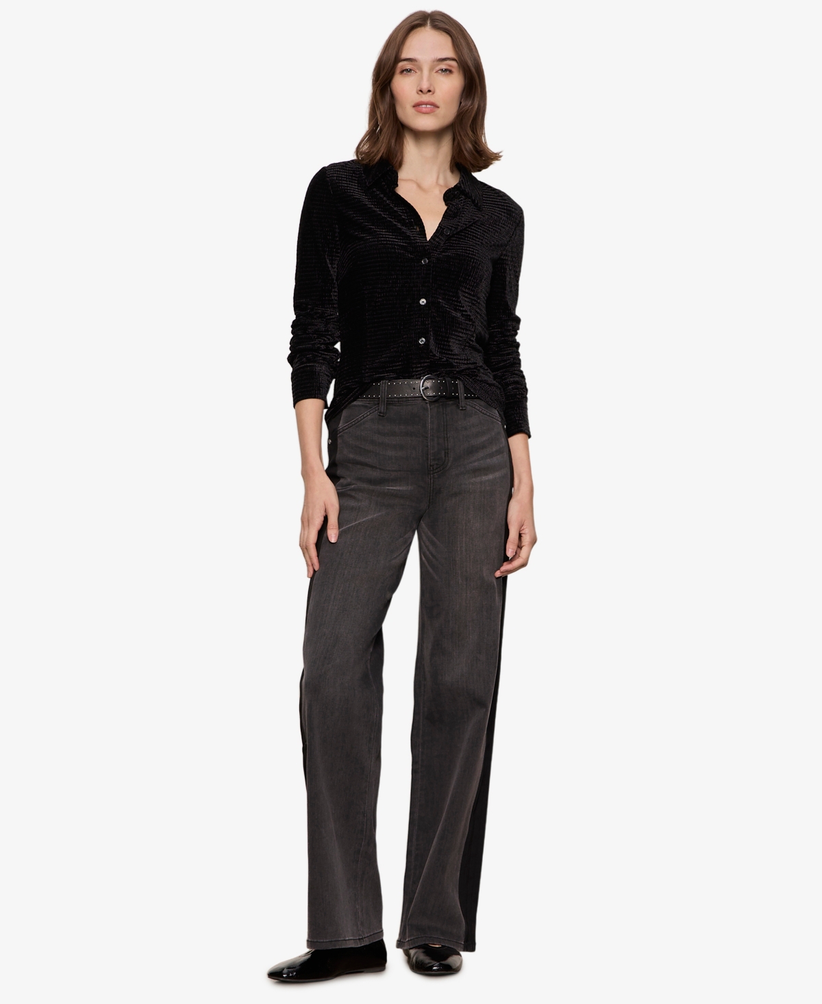 Sanctuary Women's Fitted Button Down Top In Black